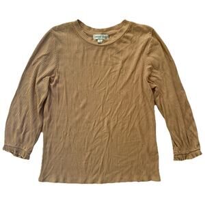 Amour Vert Pink Blush Crewneck Ribbed Top M